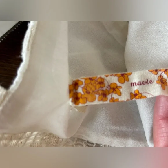 Maeve Anthropologie Size 6 Cream Gold Polka Dot Dress Pockets Sleeveless Vintage - Picture 4 of 15